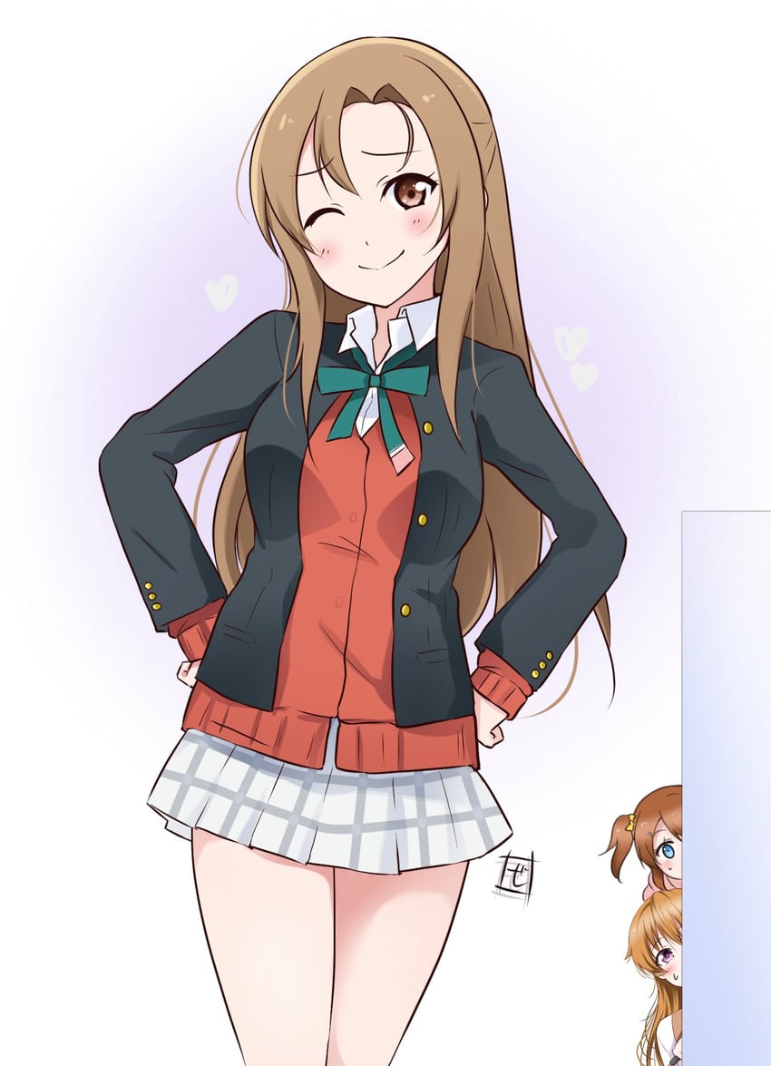konoe kanata, konoe haruka, and konoe kanata/haruka's mother (love live! and 1 more) drawn by zero-theme