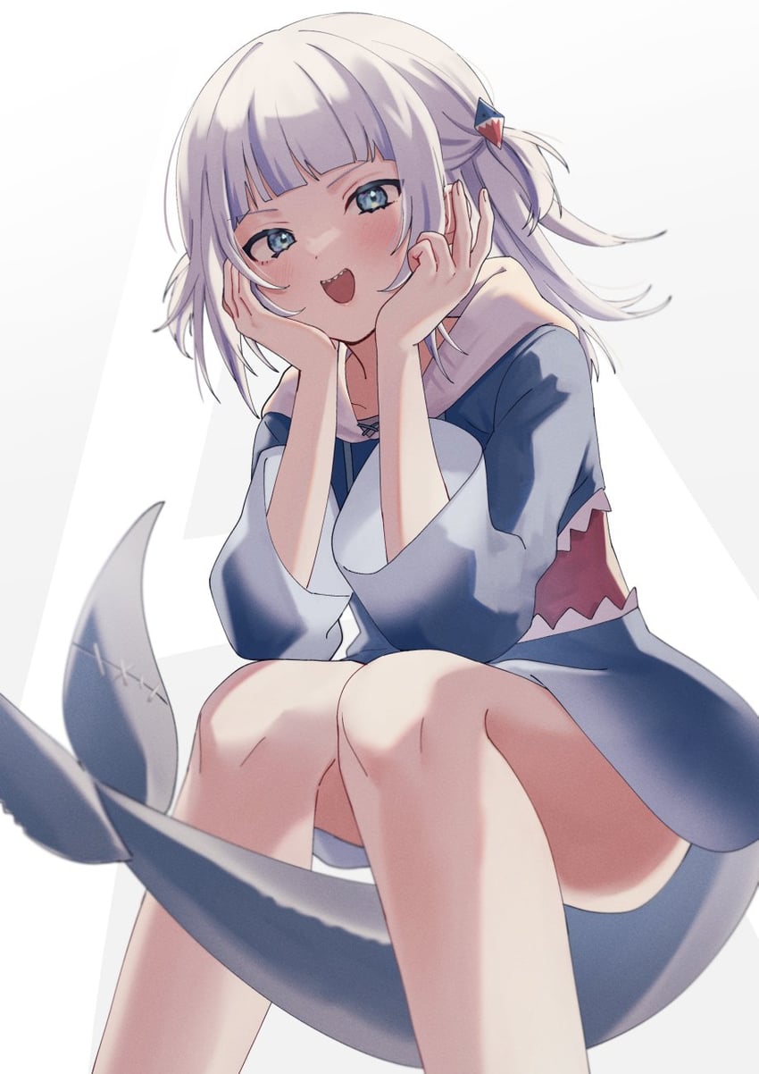 gawr gura (hololive and 1 more) drawn by fujishima02