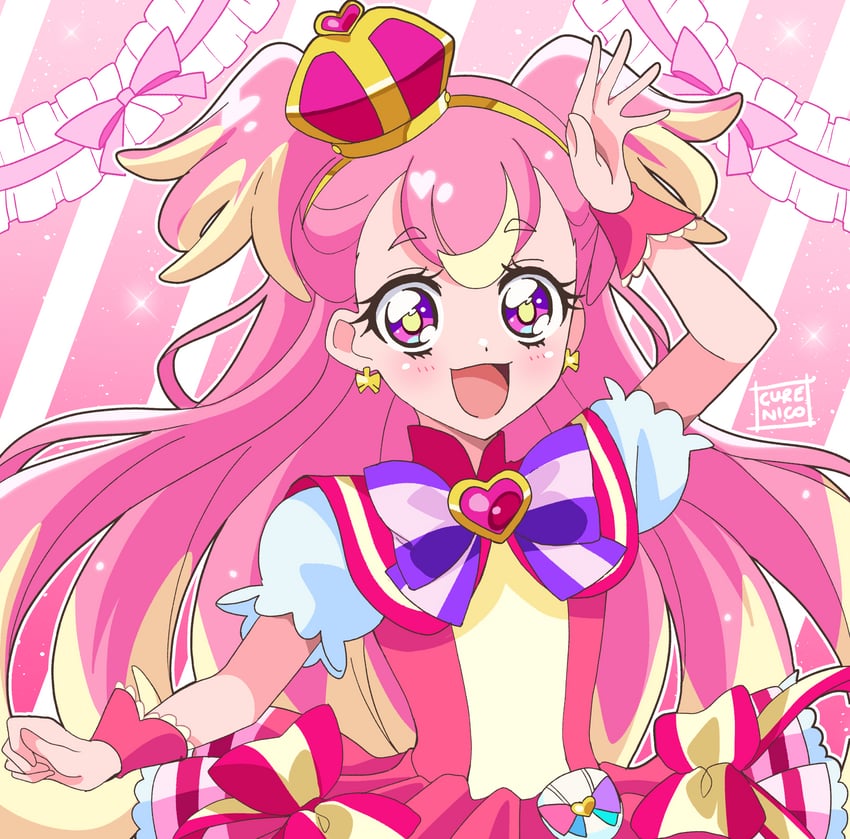 inukai komugi and cure wonderful (precure and 1 more) drawn by cure_nico