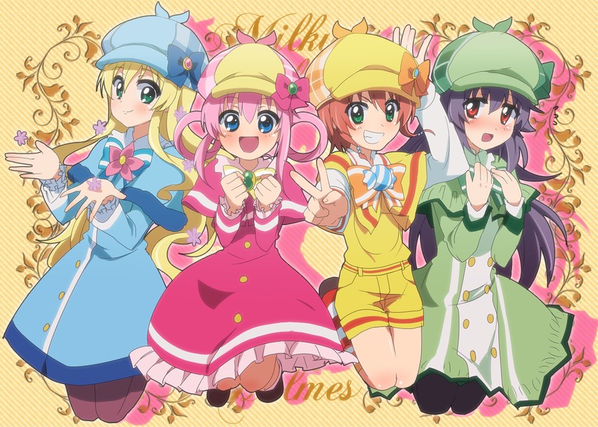 sherlock shellingford, hercule barton, cordelia glauca, and yuzurizaki nero (tantei opera milky holmes) drawn by u-ka_(pixiv5407)