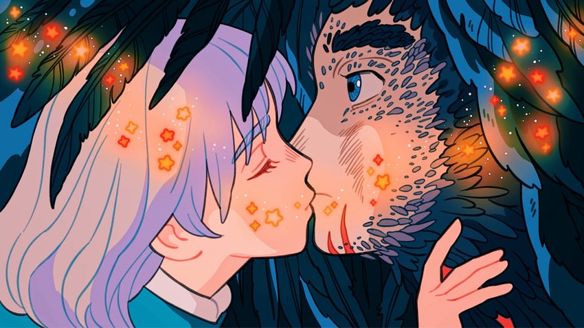 howl pendragon and sophie hatter (howl no ugoku shiro) drawn by meyoco