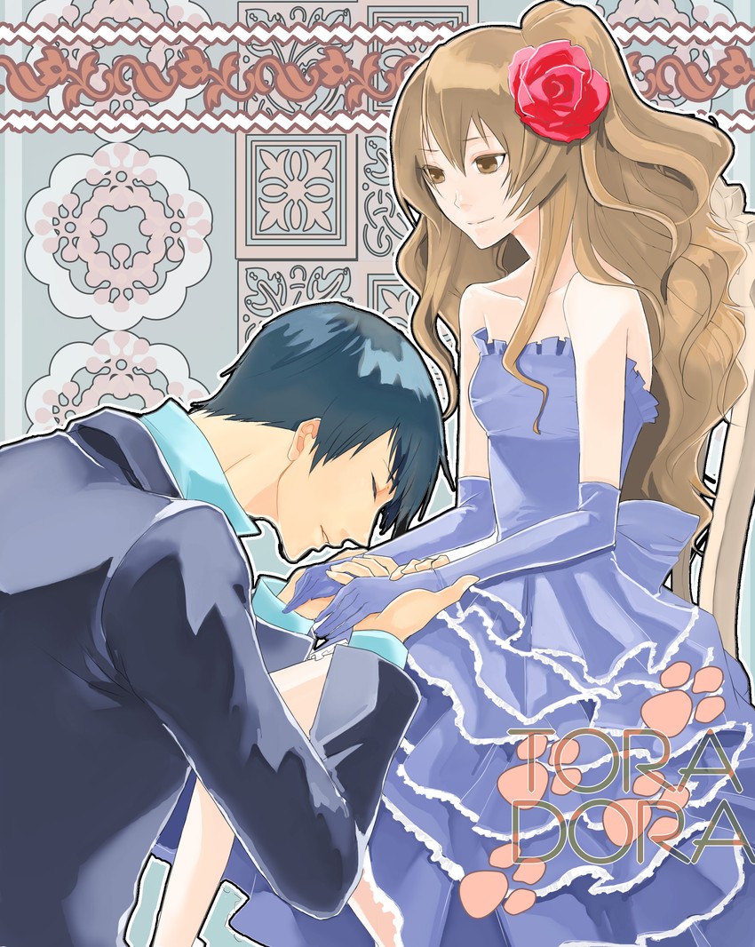 aisaka taiga and takasu ryuuji (toradora!) drawn by noppo