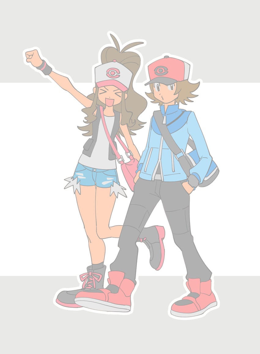 hilda and hilbert (pokemon and 1 more) drawn by feiyang02