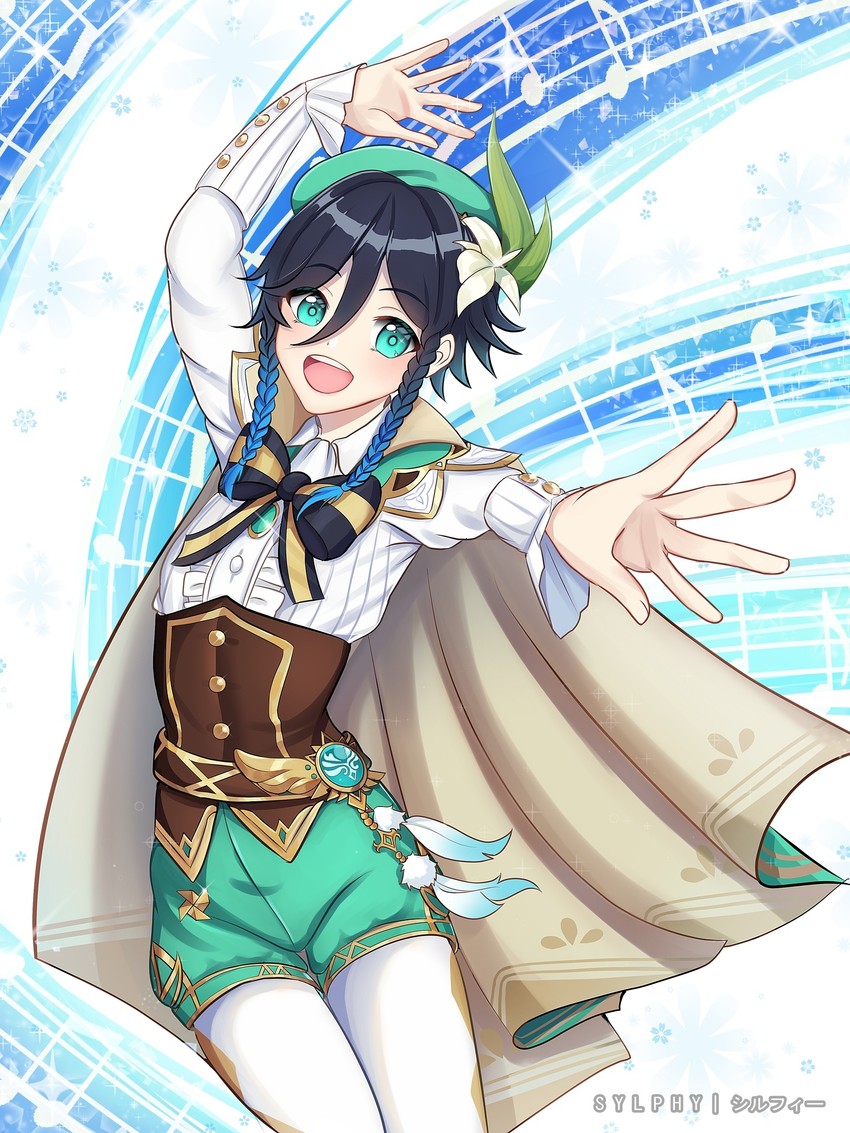 venti (genshin impact) drawn by sylphy_(user_nngk5244)