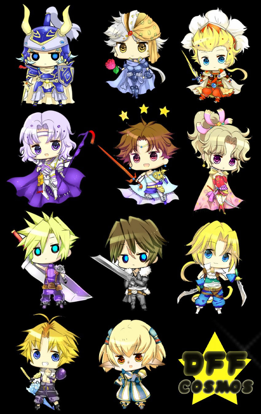 cloud strife, terra branford, squall leonhart, zidane tribal, bartz klauser, and 7 more (final fantasy and 12 more) drawn by ziz_(pantwo)