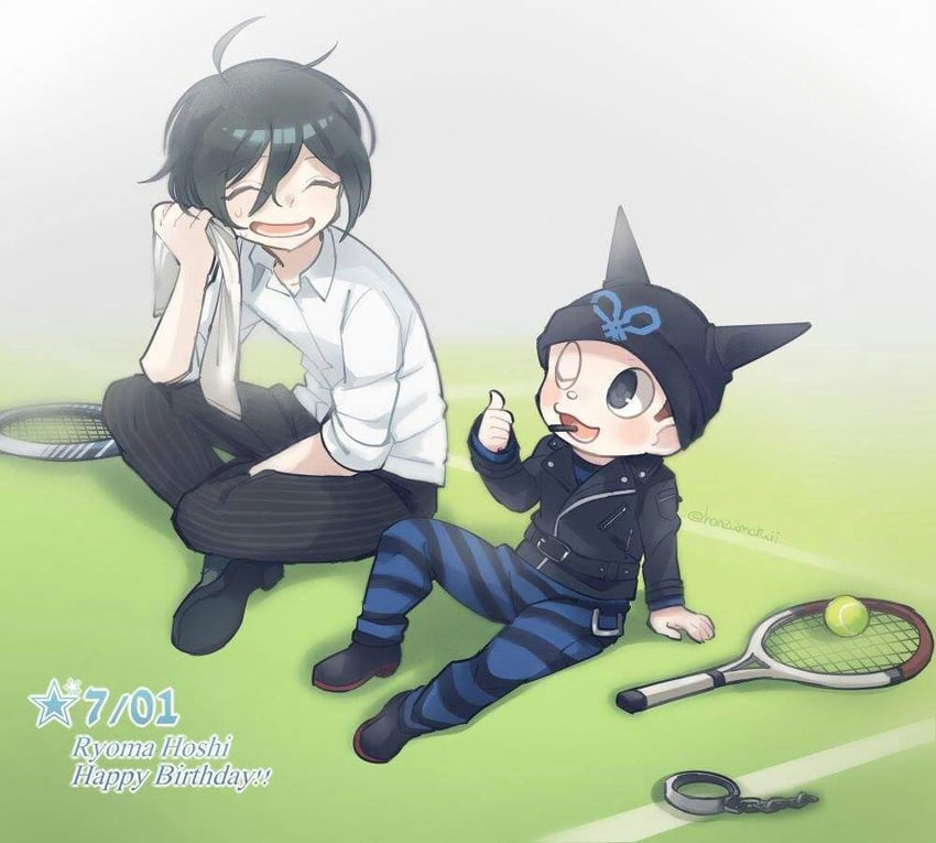 saihara shuichi and hoshi ryoma (danganronpa and 1 more) drawn by honzumaru