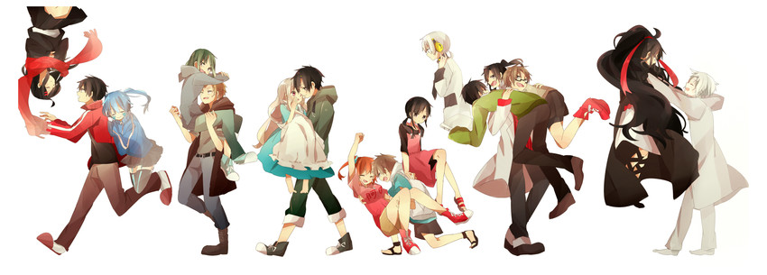 tateyama ayano, kozakura marry, kisaragi shintarou, kido tsubomi, ene, and 11 more (kagerou project) drawn by kurotsuki+