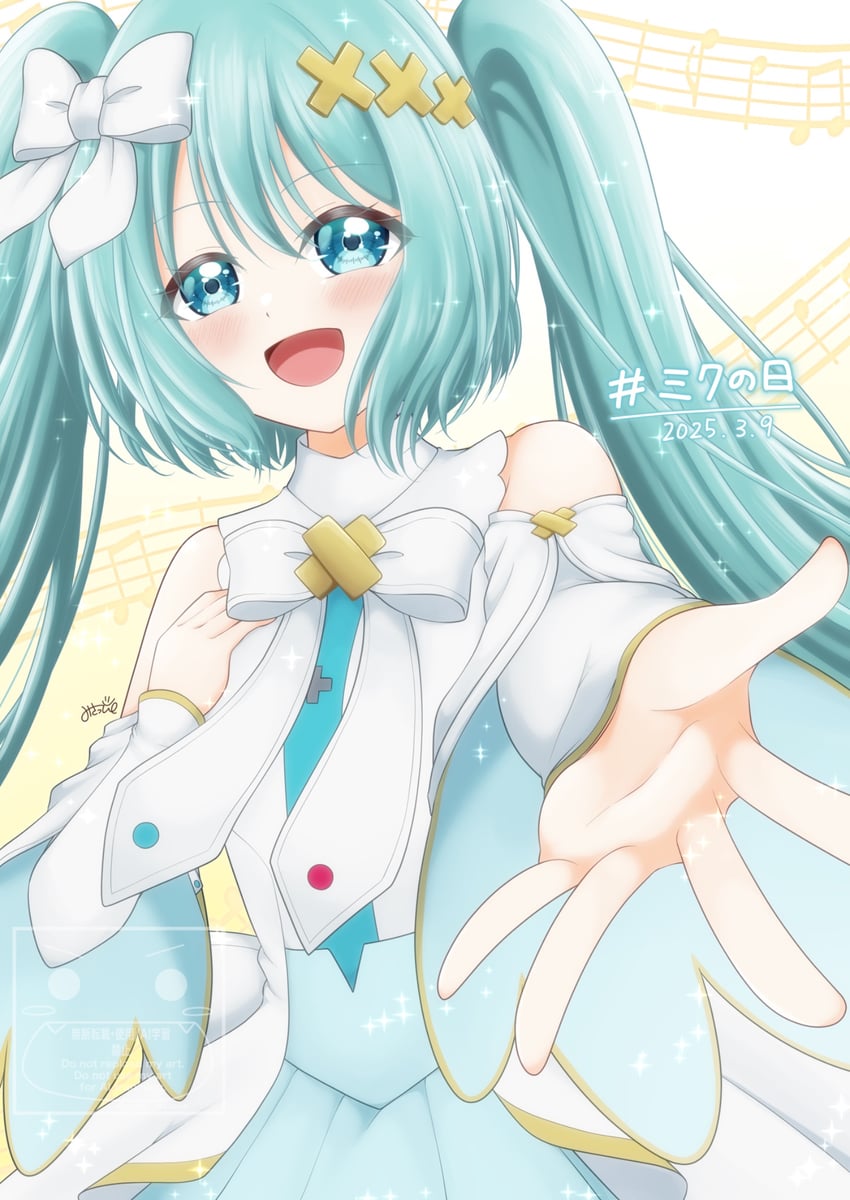 hatsune miku and hiramado miku (vocaloid and 2 more) drawn by misappi