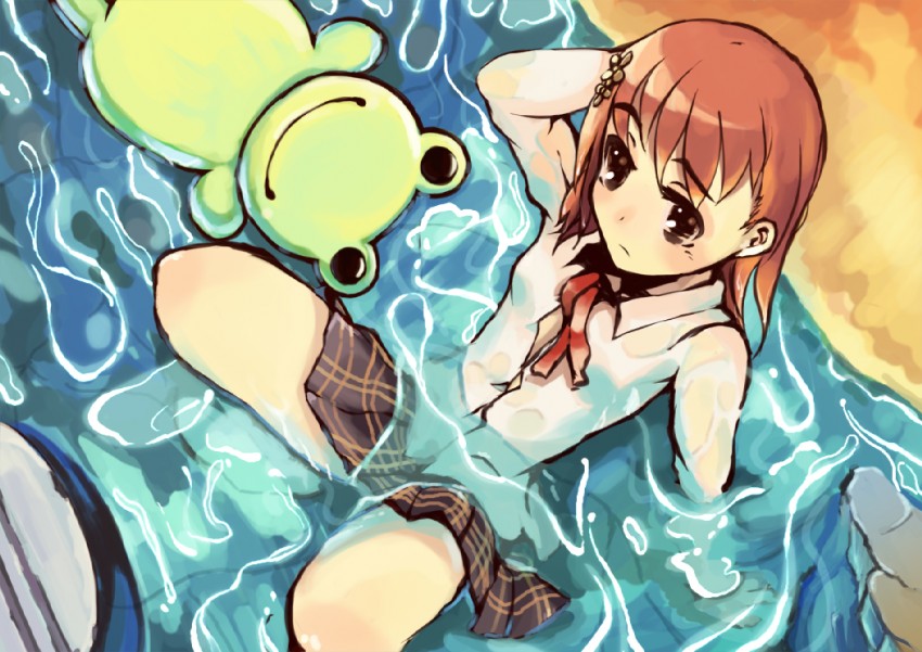 misaka mikoto and gekota (toaru majutsu no index and 1 more) drawn by muruaka
