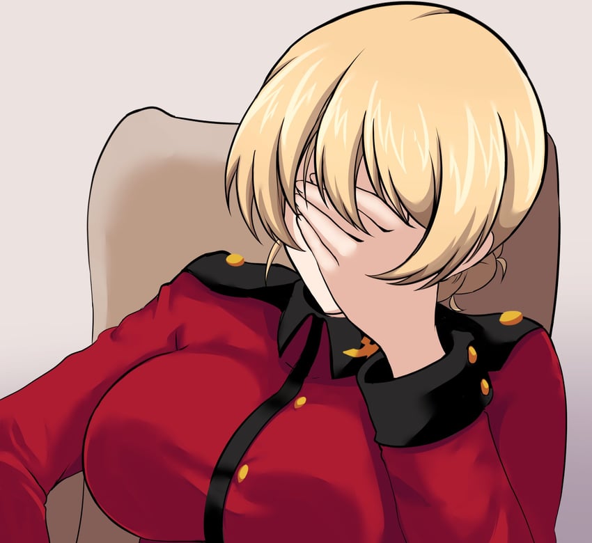 darjeeling and jean-luc picard (girls und panzer and 2 more) drawn by aikir_(jml5160)