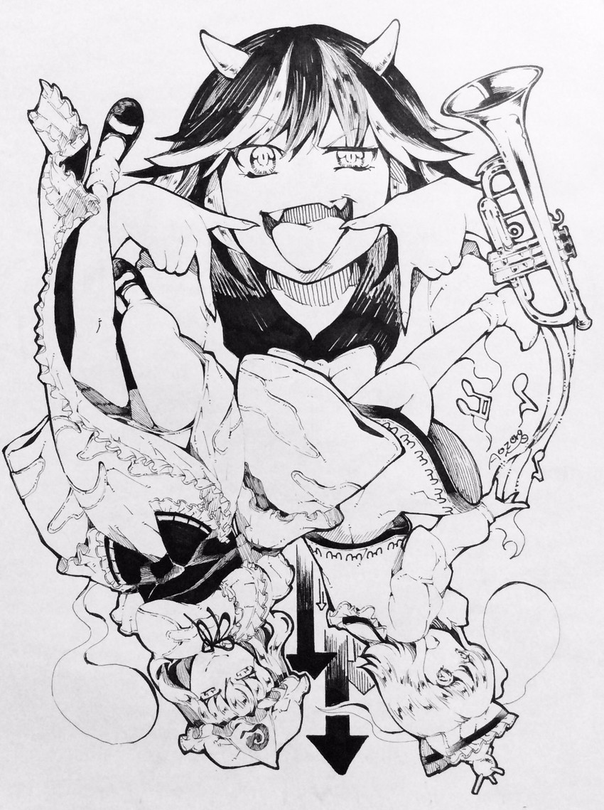 saigyouji yuyuko, kijin seija, and merlin prismriver (touhou) drawn by aozora_taf