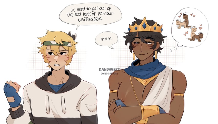 evbo and seawattgaming (minecraft youtube and 1 more) drawn by kandavers