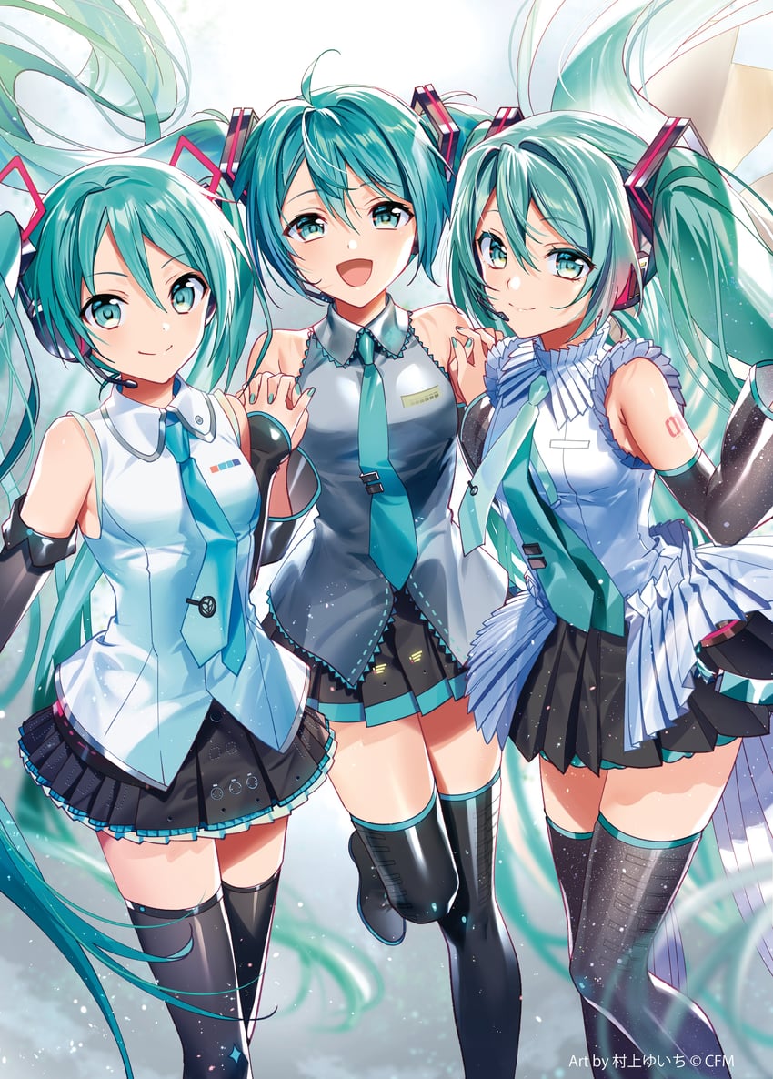 hatsune miku (vocaloid and 1 more) drawn by murakami_yuichi