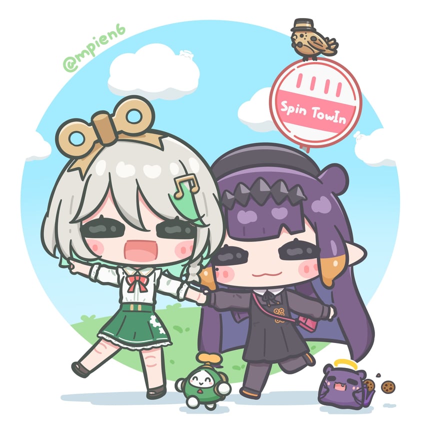 ninomae ina'nis, takodachi, cecilia immergreen, and otomo (hololive and 1 more) drawn by mpien