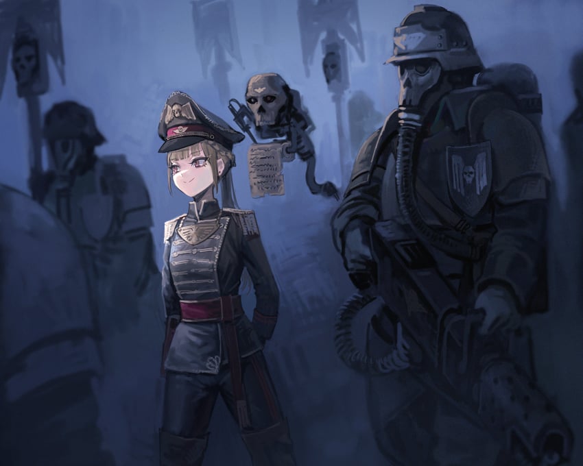 astra militarum and commissar (warhammer 40k) drawn by soldat_(dndosld73832)