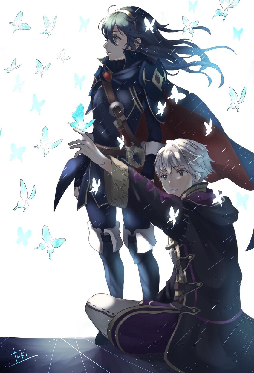 lucina and male robin (fire emblem and 1 more) drawn by ume_ryou