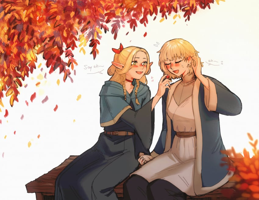 marcille donato and falin touden (dungeon meshi) drawn by catsanie