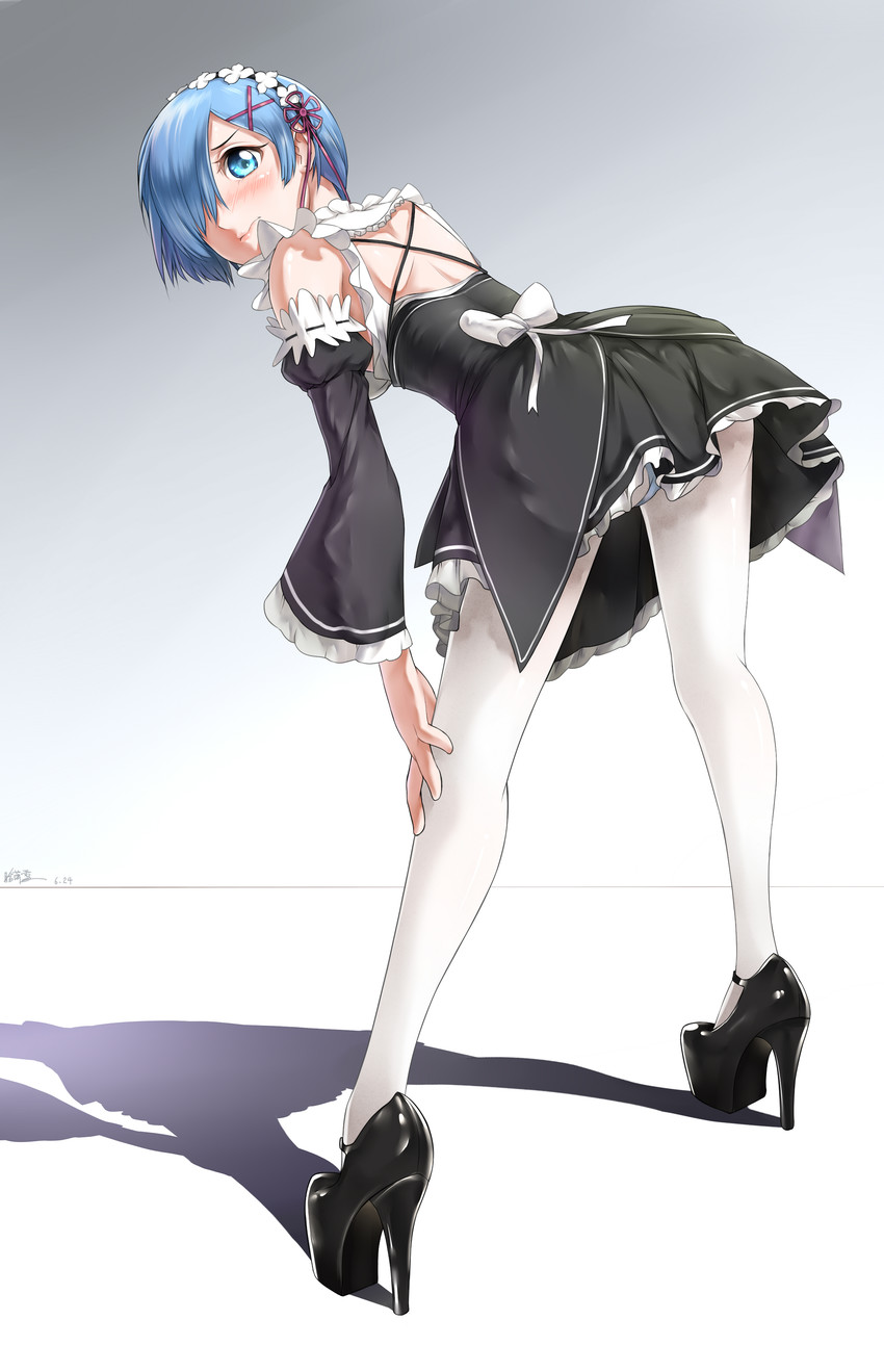 rem (re:zero kara hajimeru isekai seikatsu) drawn by han_xiao_xue_beifang_xue_ji