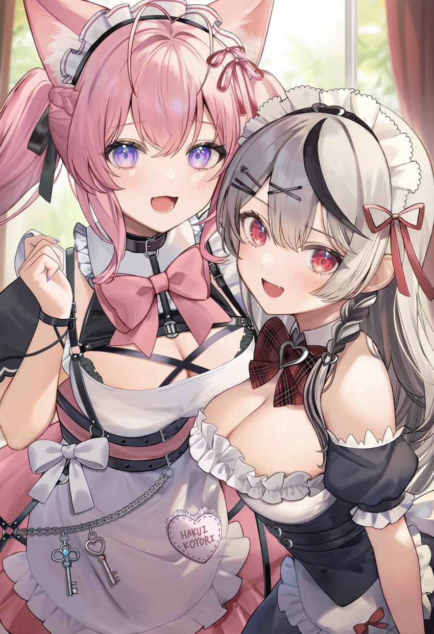 sakamata chloe and hakui koyori (hololive) drawn by aria_(ariacue)