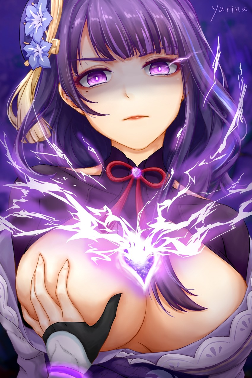 lumine and raiden shogun (genshin impact) drawn by mizusuki_yurina