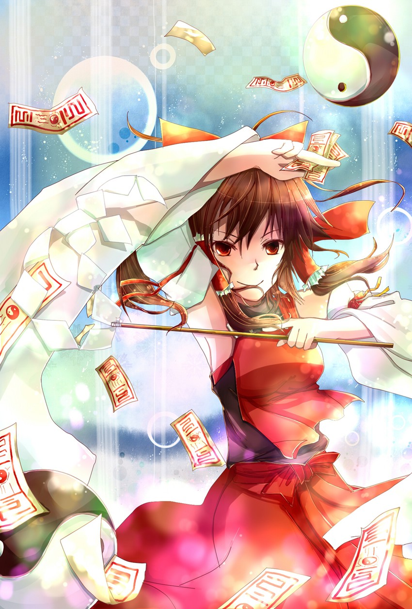 sendai hakurei no miko (original and 2 more) drawn by asyuaffw