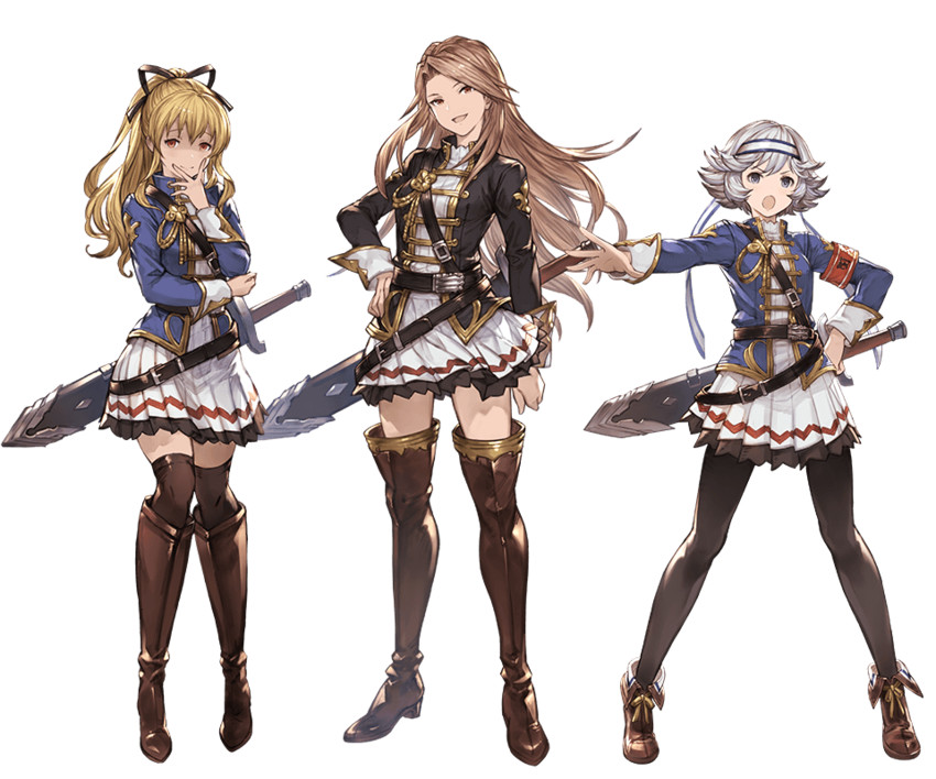 vira, katalina, and farrah (granblue fantasy) drawn by minaba_hideo
