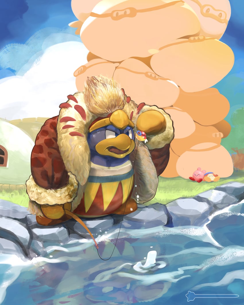 kirby, king dedede, bandana waddle dee, and blipper (kirby and 1 more) drawn by kappafarm