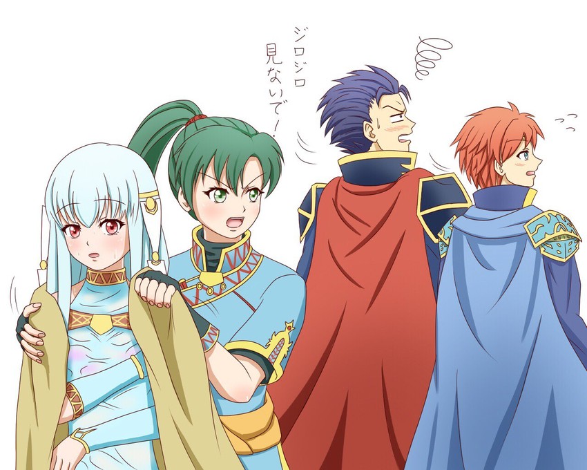 lyn, ninian, eliwood, and hector (fire emblem and 1 more) drawn by amezuku