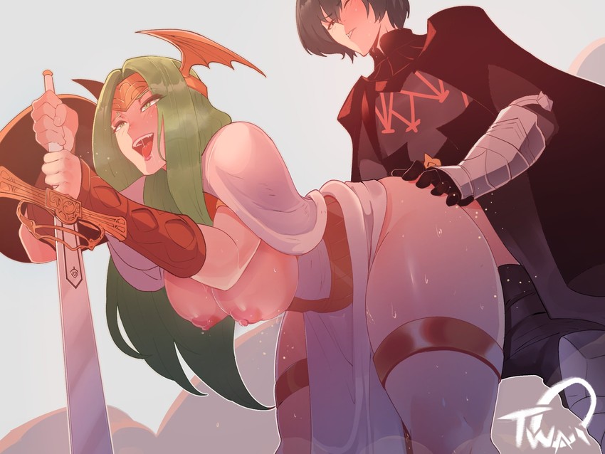male byleth and seiros (fire emblem and 1 more) drawn by nyantcha