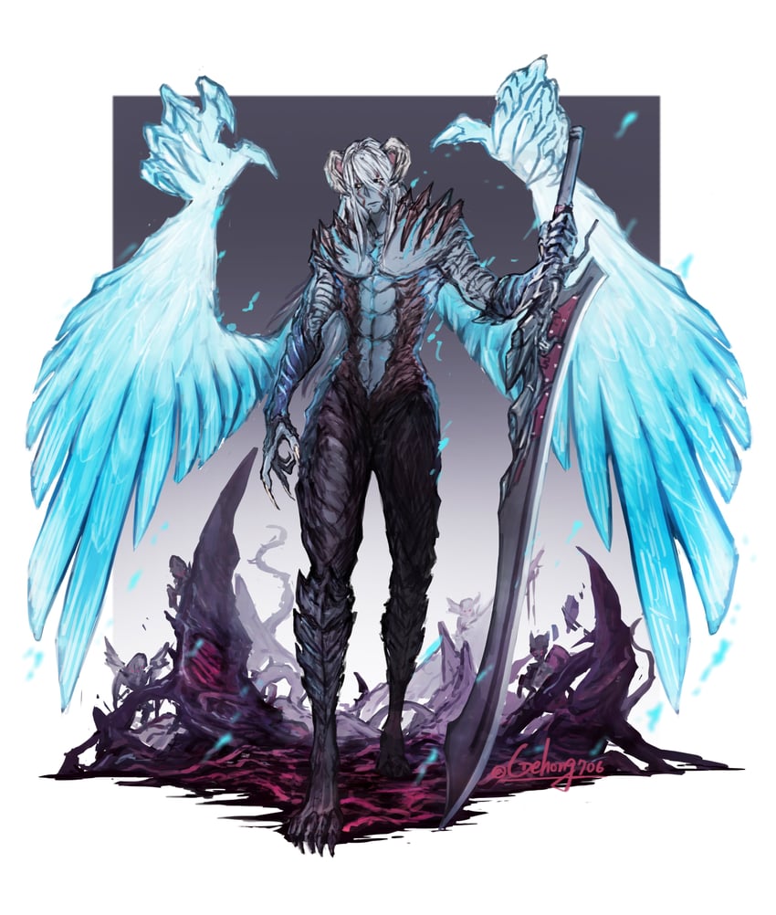 nero (devil may cry and 1 more) drawn by long_long_guaiwu_yuan