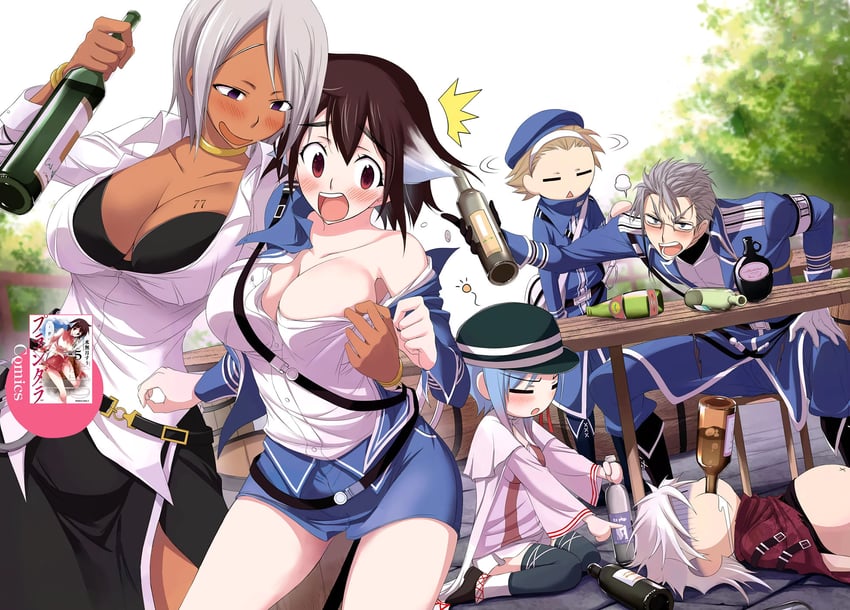 licht bach, lyne mei, hina, gespenst zerlegen, jail murdoch, and 1 more (plunderer) drawn by minazuki_suu