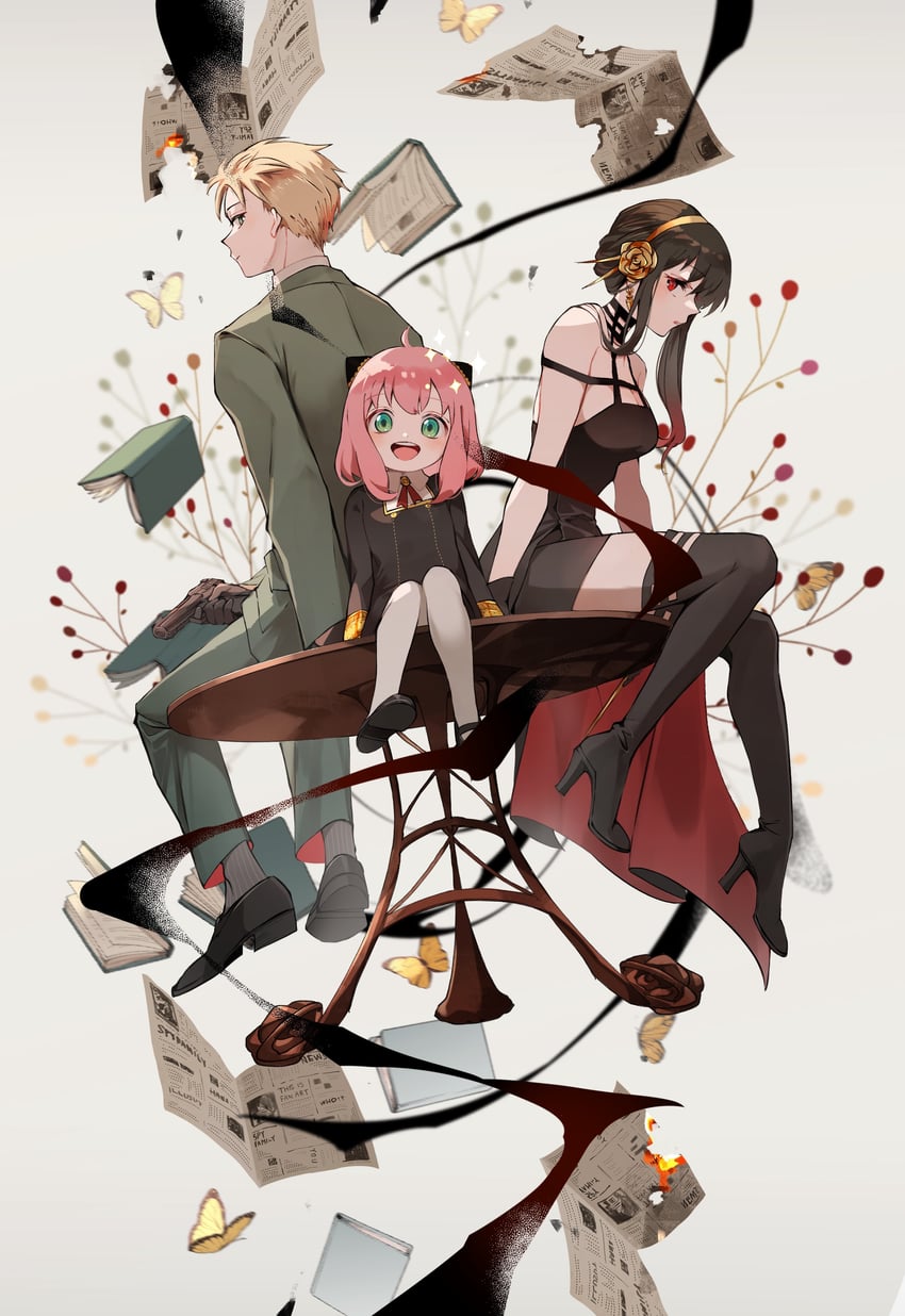yor briar, anya, and twilight (spy x family) drawn by hana_(h6n6_matsu)