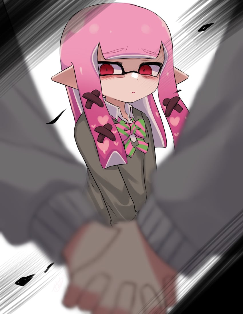 inkling player character and inkling girl (splatoon and 1 more) drawn by amakusa_setoka