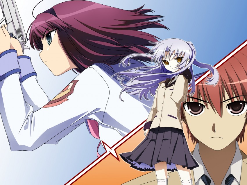 tachibana kanade, nakamura yuri, and otonashi yuzuru (angel beats!) drawn by nao32
