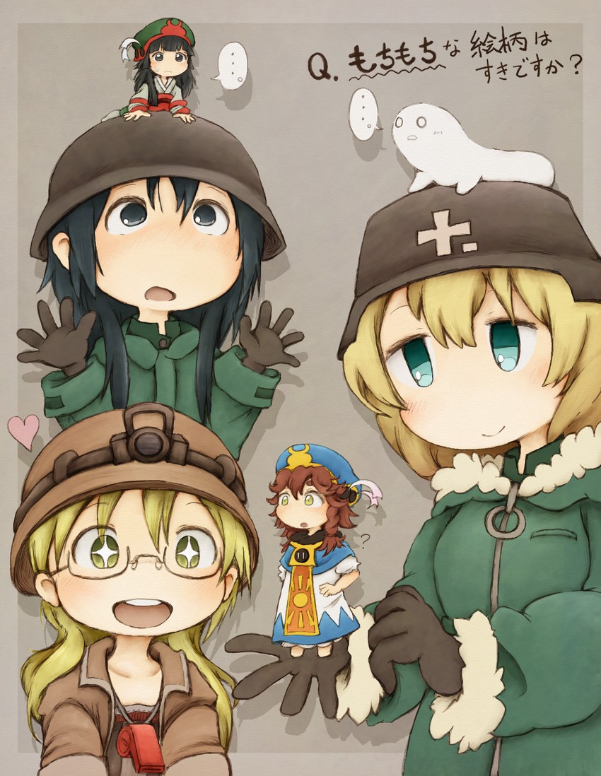 chito, yuuri, riko, nuko, hakumei, and 1 more (made in abyss and 2 more) drawn by kuramono-mochi