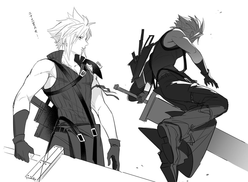cloud strife (final fantasy and 2 more) drawn by duoj_ji
