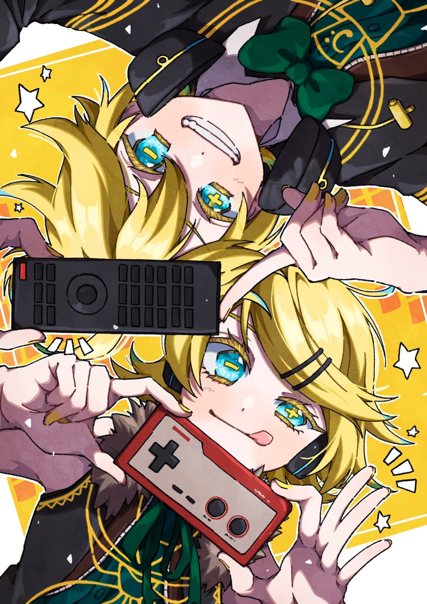 kagamine rin and kagamine len (vocaloid and 2 more) drawn by domidomi444