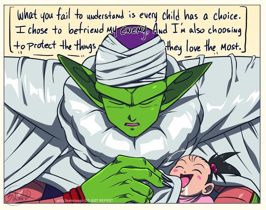 pan and piccolo (dragon ball and 1 more) drawn by bahnloopi
