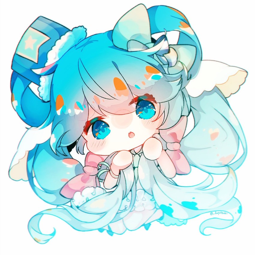 hatsune miku and yuki miku (vocaloid) drawn by fuyuzuki_gato
