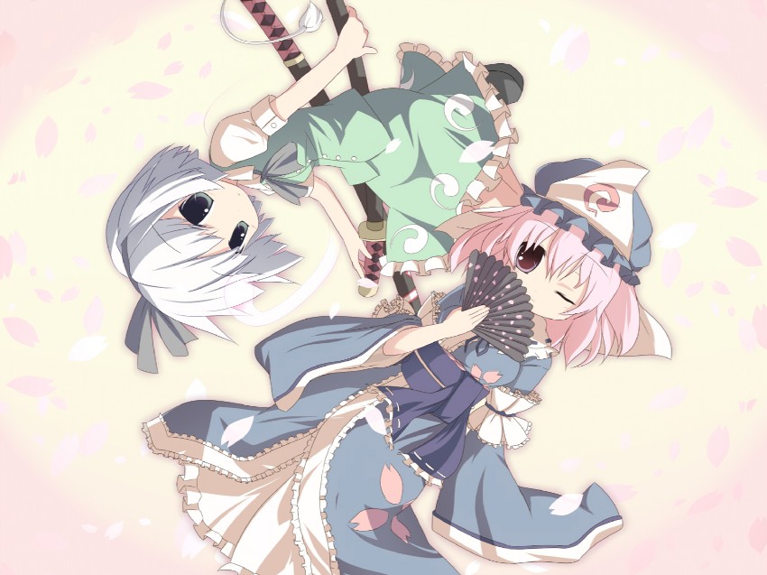 konpaku youmu and saigyouji yuyuko (touhou) drawn by miko_machi