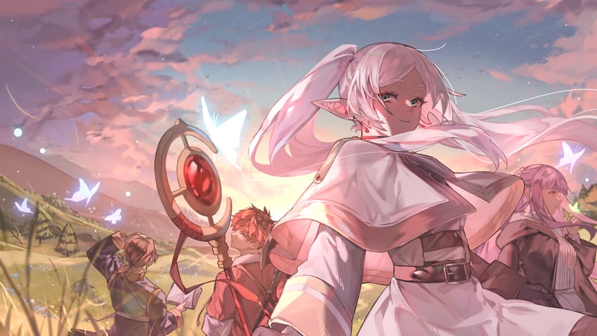 frieren, fern, stark, and sein (sousou no frieren) drawn by yuu_(ranranran1028)