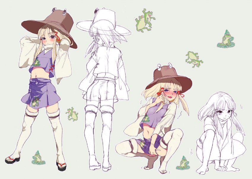moriya suwako and pyonta (touhou) drawn by hana-kagume