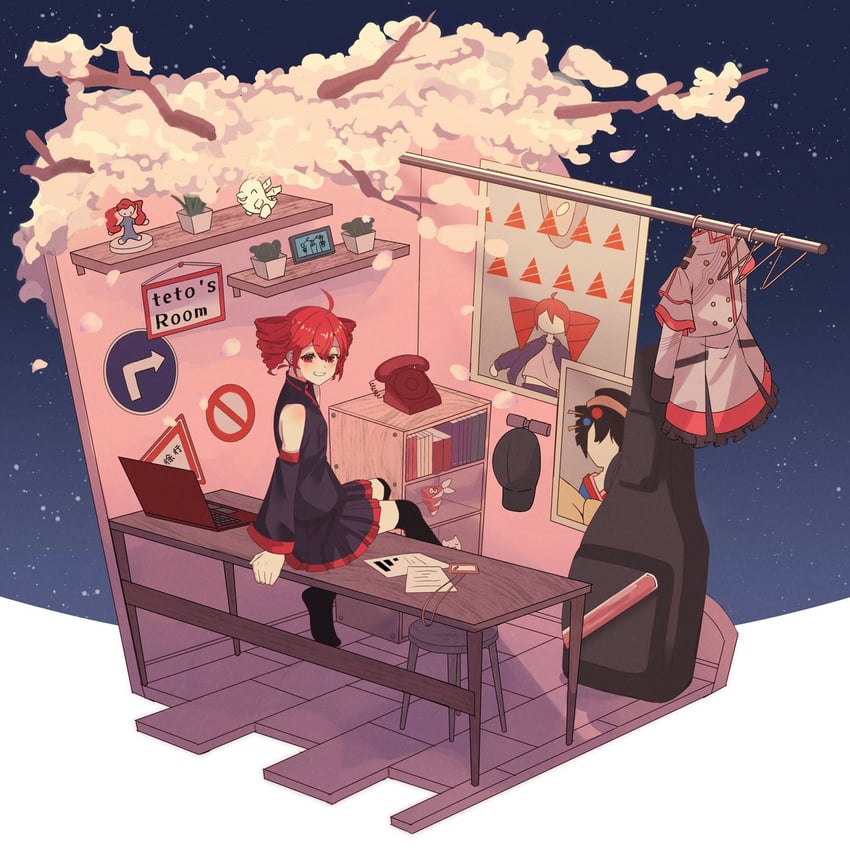 kasane teto (utau and 9 more) drawn by senri_(hrydy_o)