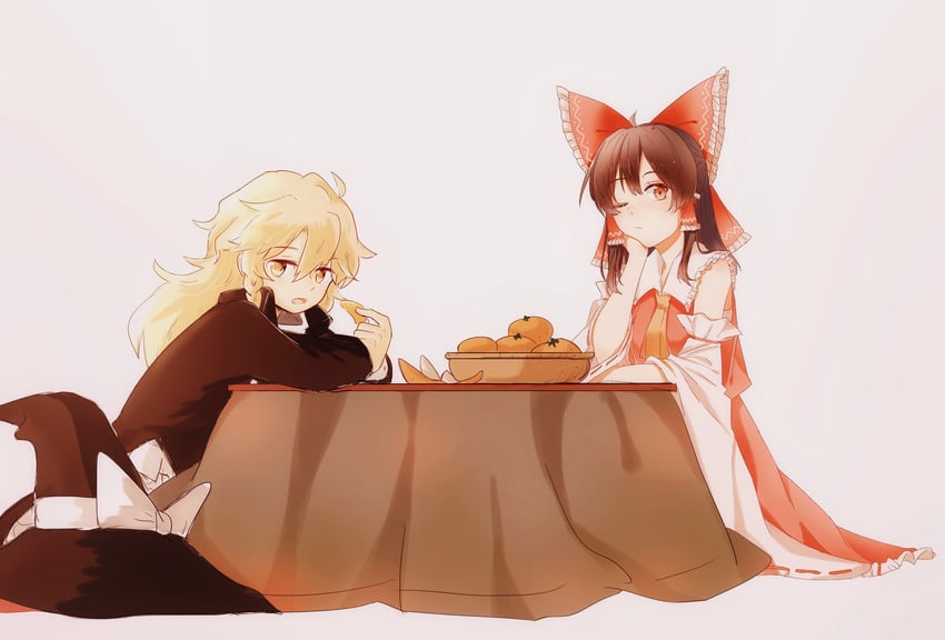 hakurei reimu and kirisame marisa (touhou) drawn by niangao_(8490593)
