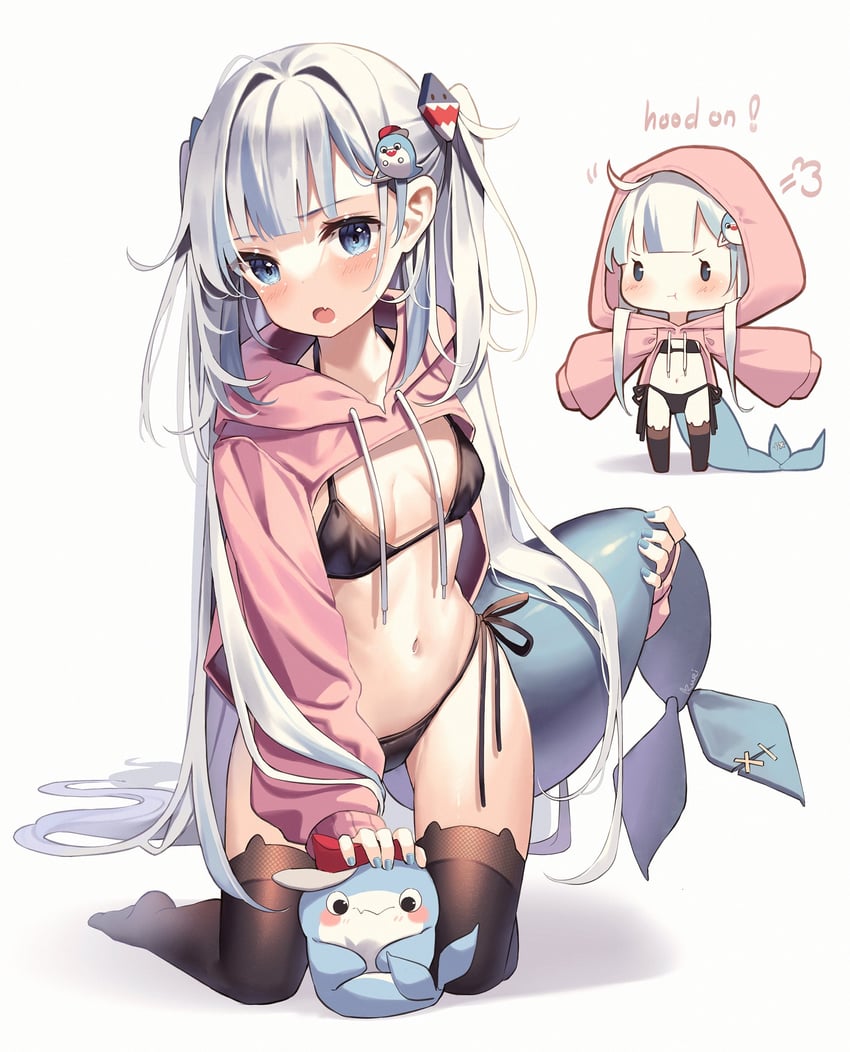 gawr gura and bloop (hololive and 1 more) drawn by kuri_(animejpholic)