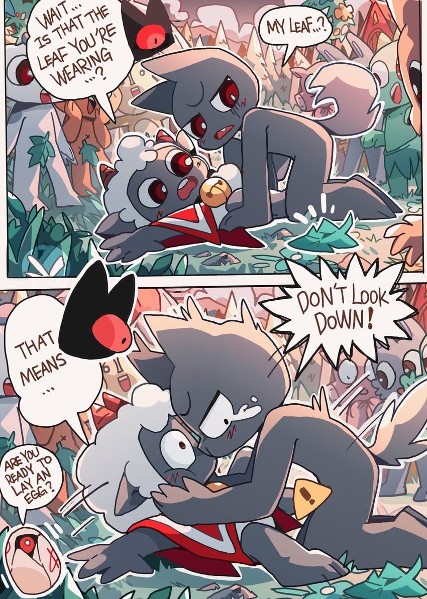 the lamb, red crown, the one who waits, pig, rabbit, and 1 more (cult of the lamb) drawn by skydiver3322