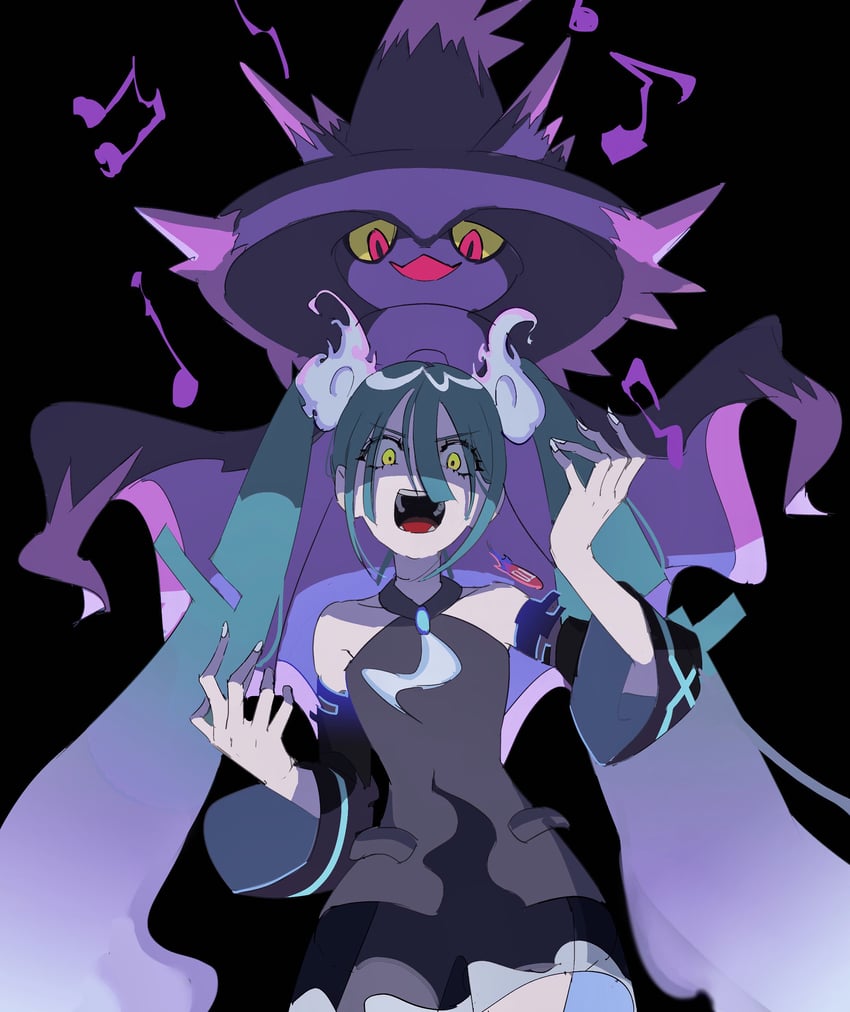 hatsune miku, mismagius, and ghost miku (pokemon and 2 more) drawn by ...