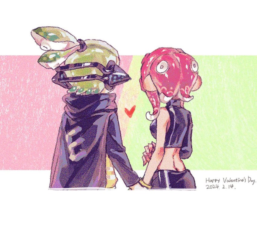 inkling player character, octoling player character, octoling girl, inkling boy, agent 8, and 1 more (splatoon and 2 more) drawn by gucandiyi52092