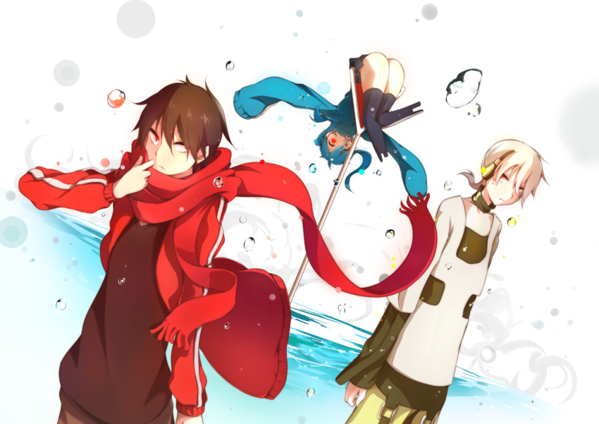 kisaragi shintarou, ene, and konoha (kagerou project) drawn by pachi_(sugiyama0306)