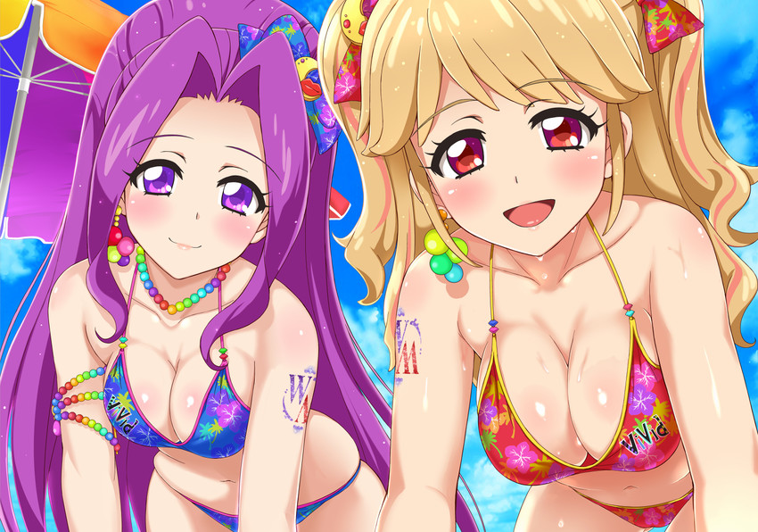 natsuki mikuru and kanzaki mizuki (aikatsu!) drawn by jewel_(the_black_canvas)